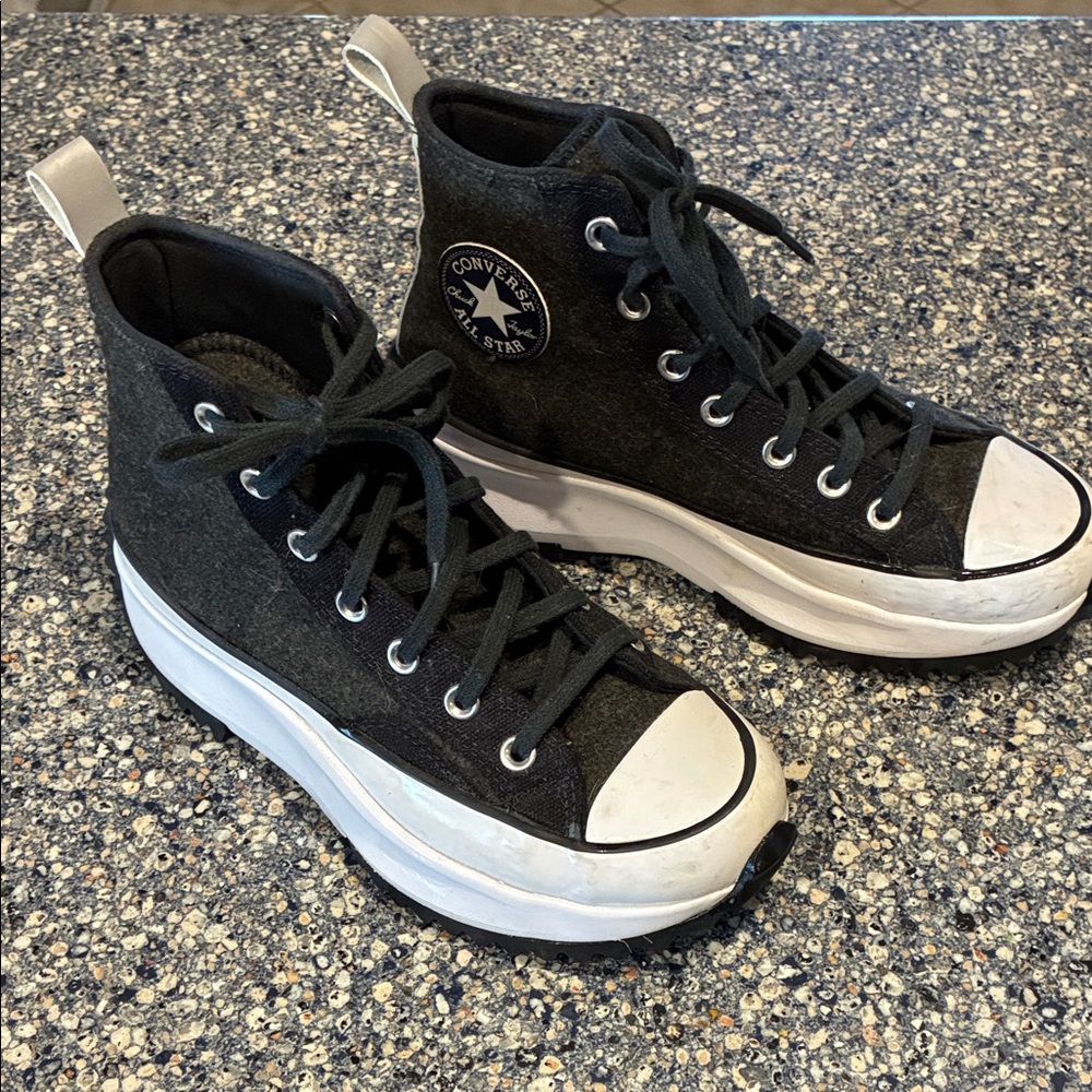 Converse Black & White Kids Platform Chuck Taylor High-Top Sneakers